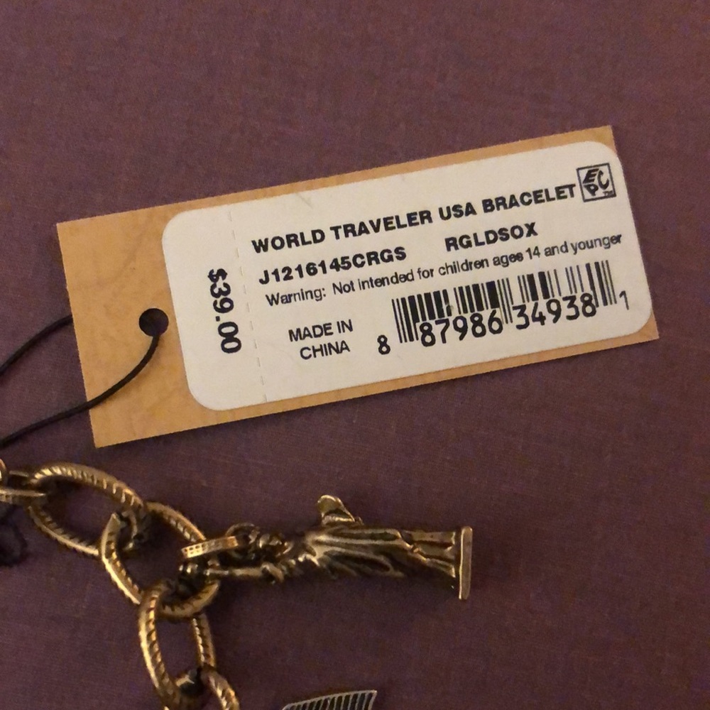 Patricia Nash World Traveler USA Charm Bracelet RGLDSOX NWT - Picture 4 of 12
